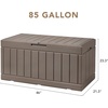 image:imageDevoko 29 Gallon Deck Box Waterproof Resin Outdoor Storage Box  Lockable and UV Resistant for Patio Furniture Garden ToolsLight Brown