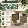 image:imageDevoko 29 Gallon Deck Box Waterproof Resin Outdoor Storage Box  Lockable and UV Resistant for Patio Furniture Garden ToolsLight Brown