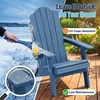 image:imageDevoko Folding Adirondack Chair HDPE AllWeather Outdoor Patio Chair  with Cup Holder High Back and Wide Armrest Fire Pit Chairs Recliner Foldable for Patio Poolside Deck 1 Navy BlueNavy Blue