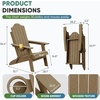 image:imageDevoko Folding Adirondack Chair HDPE AllWeather Outdoor Patio Chair  with Cup Holder High Back and Wide Armrest Fire Pit Chairs Recliner Foldable for Patio Poolside Deck 1 Navy BlueWood Brown