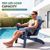 image:imageDevoko Folding Adirondack Chair HDPE AllWeather Outdoor Patio Chair  with Cup Holder High Back and Wide Armrest Fire Pit Chairs Recliner Foldable for Patio Poolside Deck 1 Navy BlueNavy Blue