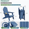 image:imageDevoko Folding Adirondack Chair HDPE AllWeather Outdoor Patio Chair  with Cup Holder High Back and Wide Armrest Fire Pit Chairs Recliner Foldable for Patio Poolside Deck 1 Navy BlueNavy Blue