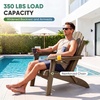 image:imageDevoko Folding Adirondack Chair HDPE AllWeather Outdoor Patio Chair  with Cup Holder High Back and Wide Armrest Fire Pit Chairs Recliner Foldable for Patio Poolside Deck 1 Navy BlueWood Brown