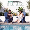 image:imageDevoko Folding Adirondack Chair HDPE AllWeather Outdoor Patio Chair  with Cup Holder High Back and Wide Armrest Fire Pit Chairs Recliner Foldable for Patio Poolside Deck 1 Navy BlueNavy Blue