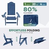 image:imageDevoko Folding Adirondack Chair HDPE AllWeather Outdoor Patio Chair  with Cup Holder High Back and Wide Armrest Fire Pit Chairs Recliner Foldable for Patio Poolside Deck 1 Navy BlueNavy Blue
