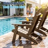 image:imageDevoko Folding Adirondack Chair HDPE AllWeather Outdoor Patio Chair  with Cup Holder High Back and Wide Armrest Fire Pit Chairs Recliner Foldable for Patio Poolside Deck 1 Navy BlueWood Brown
