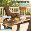 image:imageDevoko Folding Adirondack Chair HDPE AllWeather Outdoor Patio Chair  with Cup Holder High Back and Wide Armrest Fire Pit Chairs Recliner Foldable for Patio Poolside Deck 1 Navy BlueWood Brown