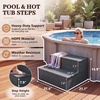 image:imageDevoko HDPE Hot Tub Steps NonSlip Spa Steps Outdoor Stairs Gray  550 LBS Capacity Waterproof for Deck Porch RV Pool