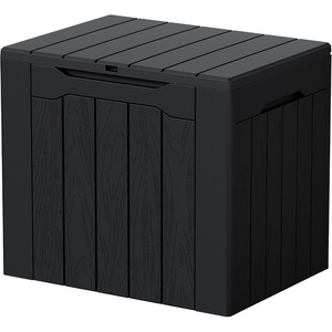 image:imageDevoko 29 Gallon Deck Box Waterproof Resin Outdoor Storage Box  Lockable and UV Resistant for Patio Furniture Garden ToolsBlack