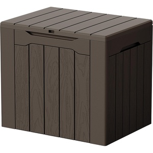 image:imageDevoko 29 Gallon Deck Box Waterproof Resin Outdoor Storage Box  Lockable and UV Resistant for Patio Furniture Garden ToolsBrown