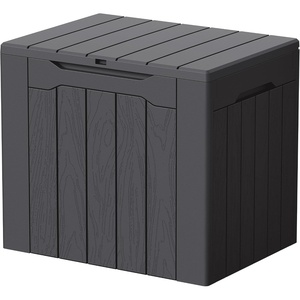 image:imageDevoko 29 Gallon Deck Box Waterproof Resin Outdoor Storage Box  Lockable and UV Resistant for Patio Furniture Garden ToolsGray