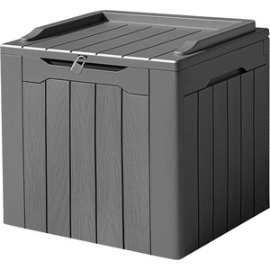 image:imageDevoko 29 Gallon Deck Box Waterproof Resin Outdoor Storage Box  Lockable and UV Resistant for Patio Furniture Garden ToolsGrey