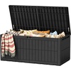 image:imageDevoko 185 Gallon Deck Box Resin Outdoor Storage Box WaterproofBlack