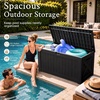 image:imageDevoko 185 Gallon Deck Box Resin Outdoor Storage Box WaterproofBlack