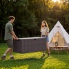 image:imageDevoko 185 Gallon Deck Box Resin Outdoor Storage Box WaterproofDeep Brown