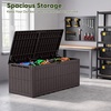 image:imageDevoko 185 Gallon Deck Box Resin Outdoor Storage Box WaterproofDeep Brown