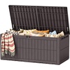 image:imageDevoko 185 Gallon Deck Box Resin Outdoor Storage Box WaterproofDeep Brown