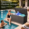 image:imageDevoko 185 Gallon Deck Box Resin Outdoor Storage Box WaterproofDeep Brown