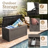 image:imageDevoko 185 Gallon Deck Box Resin Outdoor Storage Box WaterproofDeep Brown