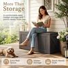 image:imageDevoko 185 Gallon Deck Box Resin Outdoor Storage Box WaterproofDeep Brown