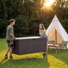 image:imageDevoko 185 Gallon Deck Box Resin Outdoor Storage Box WaterproofDeep Brown