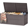 image:imageDevoko 185 Gallon Deck Box Resin Outdoor Storage Box WaterproofDeep Brown