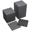 image:imageDevoko Plastic Interlocking Deck Tiles 44 Pack Patio Flooring TilesDark Gray