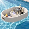 image:imageDevoko Pool Floating Tray PP Waterproof Swimming Pool Drink HoldersBeige