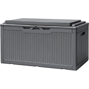 image:imageDevoko 185 Gallon Deck Box Resin Outdoor Storage Box WaterproofGrey