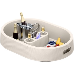 image:imageDevoko Pool Floating Tray PP Waterproof Swimming Pool Drink HoldersBeige